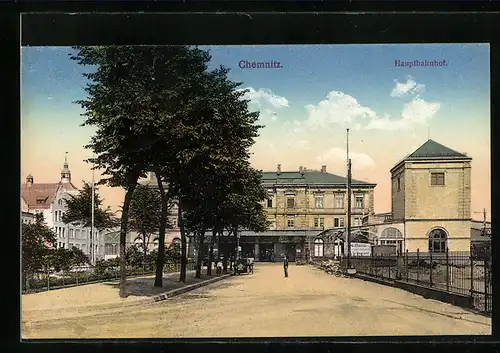 AK Chemnitz, Hauptbahnhof mit Vorplatz