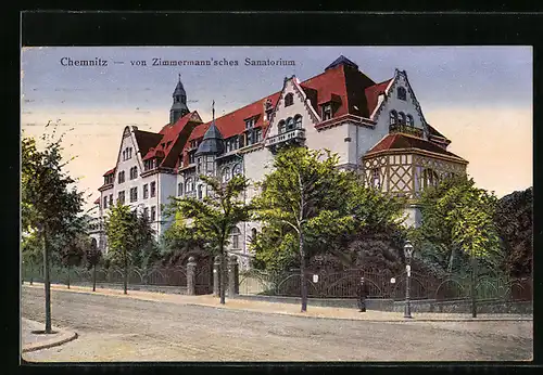 AK Chemnitz, Ansicht der von Zimmermann'schen Naturheilanstalt