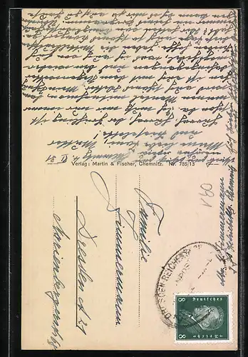 AK Chemnitz i. Sa., Lutherkirche mit Strassenpartie