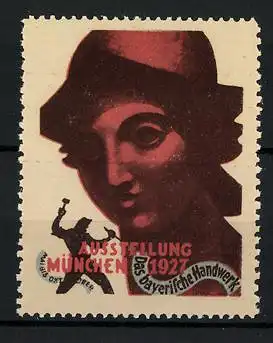 Reklamemarke München, Ausstellung Das bayerische Handwerk 1927, Hermesbüste