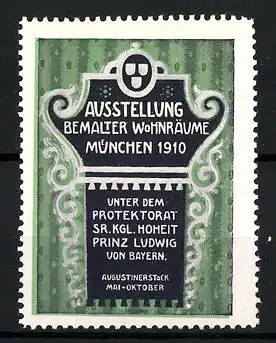 Reklamemarke München, Ausstellung bemalter Wohnräume 1910, Säule