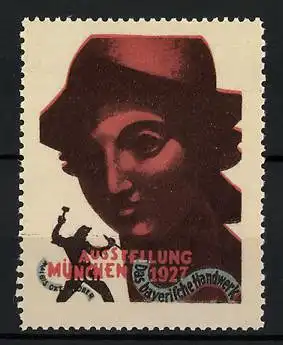 Reklamemarke München, Ausstellung Das bayerische Handwerk 1927, Hermesbüste