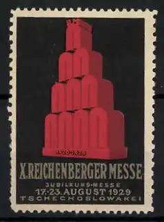 Reklamemarke Reichenberg, X. Reichenberger Messe & Jubiläums-Messe 1929, Messelogo