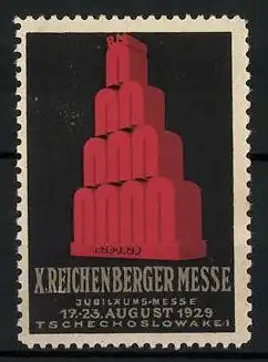 Reklamemarke Reichenberg, X. Reichenberger Messe & Jubiläums-Messe 1929, Messelogo