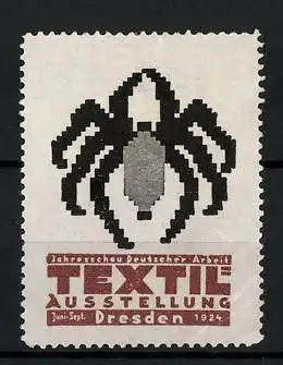 Reklamemarke Dresden, Jahresschau Deutscher Arbeit & Textil-Ausstellung 1924, Spinne