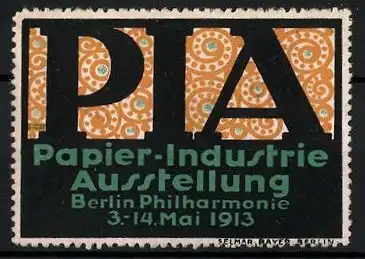 Reklamemarke Berlin, Papier-Industrie-Ausstellung PIA 1913