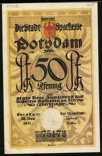 Notgeld Potsdam 1921, 50 Pfennig, Laubfrösche