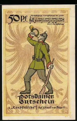 Notgeld Potsdam 1921, 50 Pfennig, Laubfrösche