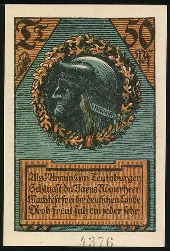 Notgeld Wettin, 50 Pfennig, Alter Göttersitz, Arminius