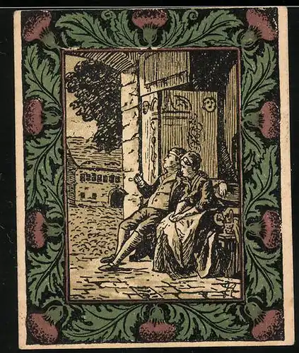 Notgeld Artern i. Thüringen 1921, 50 Pfennig, Gasthaus Zur Krone, Goethehaus