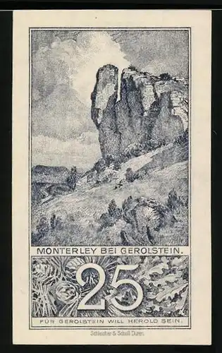Notgeld Daun 1920, 25 Pfennig, Monterley bei Gerolstein, Wappen