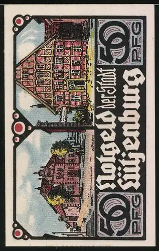 Notgeld Lütjenburg 1921, 50 Pfennig, Kirche, Ortspartien