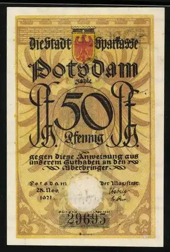 Notgeld Potsdam 1921, 50 Pfennig, Laubfrösche
