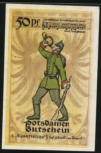 Notgeld Potsdam 1921, 50 Pfennig, Laubfrösche