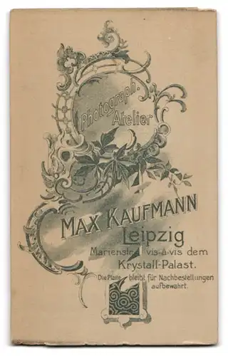 Fotografie Max Kaufmann, Leipzig, Marienstr., Junge Dame im Kleid mit Kragenbrosche