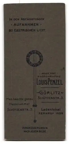 Fotografie Louis Penzel, Görlitz, Schützenstr. 3, Bürgerlicher Knabe im Nadelstreifenanzug mit Fliege