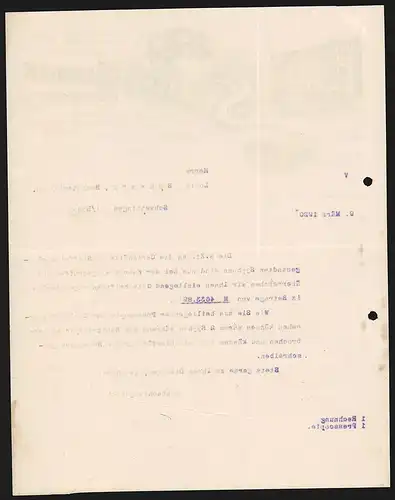Rechnung Frankfurt a. M. 1920, Selbach & Geymeier, Bau-, Canalbau- & Sanitärinstallations-Artikel, Lager und Laden