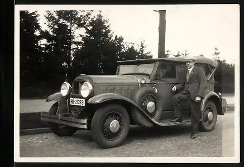 Fotografie Auto Oakland Cabrio (1929), PKW mit Kennzeichen Hamburg HH-21386