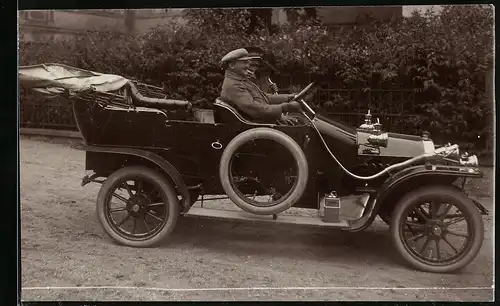 Fotografie Auto Scania-Vabis (1911), Herren im offenen Reisewagen