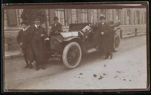 Fotografie Auto Rochet Schneider Cabrio (1912), PKW mit Karbid-Lampen, Kennzeichen 6368-E