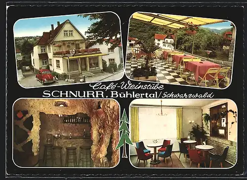 AK Bühlertal i. Schwarzwald, Café Pension Garni, Weinstube, Inh. Friedrich Schnurr