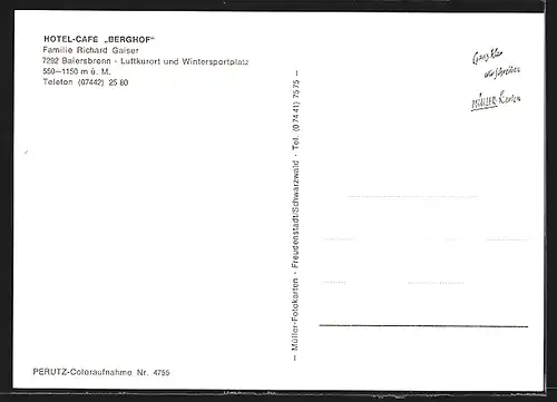 AK Baiersbronn, Hotel-Café Berghof, Familie Richard Gaiser