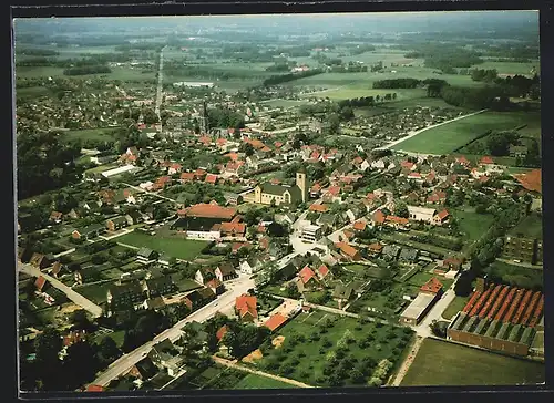AK Gescher in Westfalen, Gesamtansicht der Glockenstadt vom Flugzeug aus