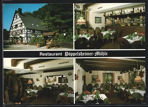 AK Lüdenscheid-Pöppelsheim, Restaurant Pöppelsheimer-Mühle, Innen- und Aussenansichten