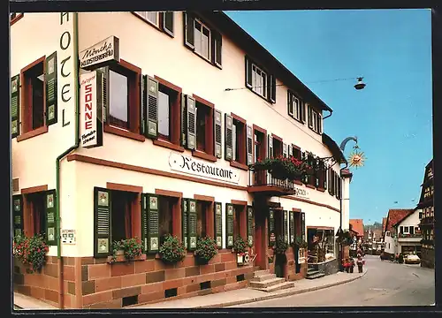 AK Loffenau /Schwarzwald, Hotel-Restaurant Zur Sonne, Inh. Fam. E. Fieg