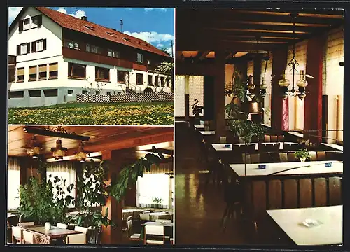 AK Sulzbach / Lossburg, Gasthof-Pension Feldsonne mit Innenansichten