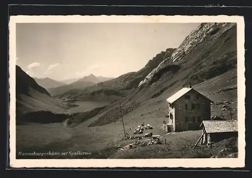 AK Ravensburgerhütte, Berghütte mit Spullersee