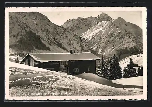 AK Jahn-Hütte, Hirschberg, Berghütte mit Widderstein