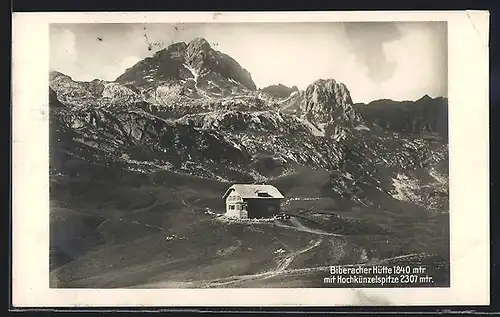 AK Biberacher Hütte, Berghütte mit Hochkünzelspitze