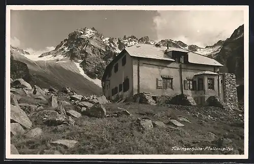 AK Tübinger Hütte, Berghütte mit Plattenspitze