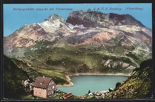 AK Freiburgerhütte, Berghütte mit Formarinsee