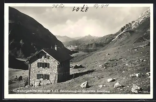 AK Ravensburgerhütte, Berghütte mit Spulersee