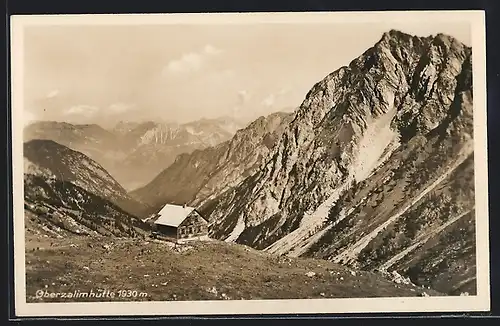 AK Oberzalimhütte, Berghütte mit Umgebung aus der Vogelschau