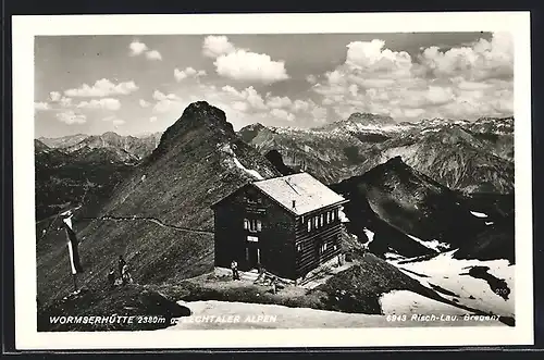 AK Wormserhütte, Berghütte gegen Lechtaler Alpen