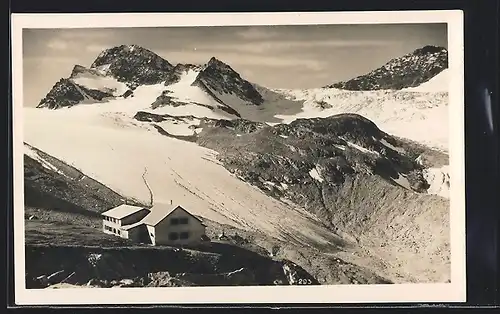 AK Wiesbadenerhütte, Berghütte am Fermuntferner und Piz Buin