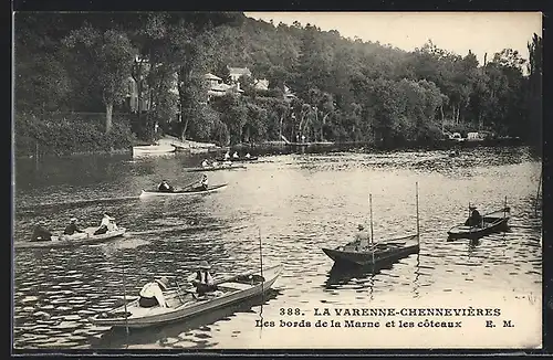 AK La Varenne-Chennevières, Les bords de la Marne et le coteaux