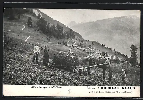 AK Médiere, Aux champs, Chocolat Klaus