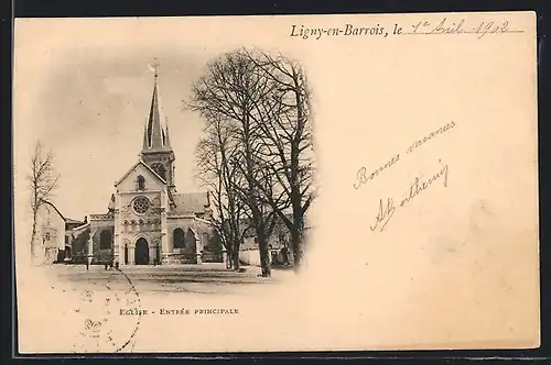 AK Ligny-en-Barrois, Eglise, Entrée Principale
