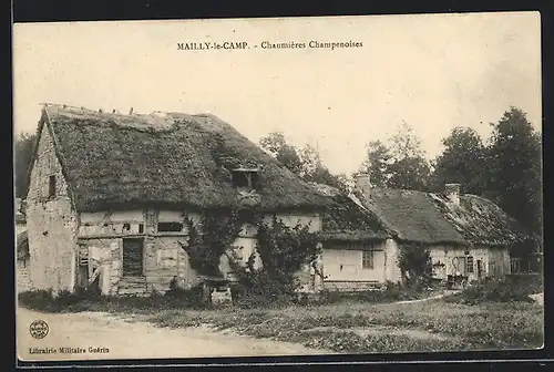 AK Mailly-le-Camp, Chaumières Champenoises