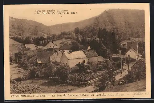 AK Val-Suzon-Haut, Le Pont du Suzon et Intérieur du Pays