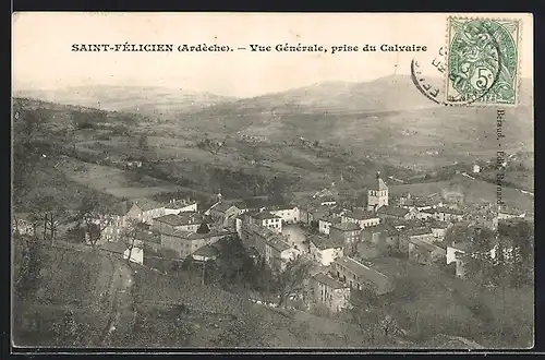 AK Saint-Félicien, Vue Générale, prise du Calvaire