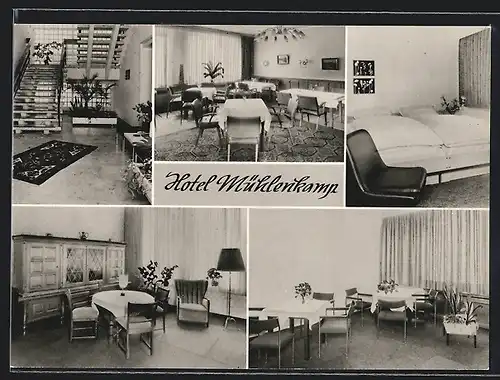 AK Oelde /Kr. Beckum, Hotel Mühlenkamp Trude Beerheide, Geiststr. 36, Innenansichten