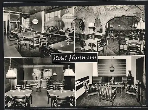 AK Oelde-Lette, Hotel-Restaurant Hartmann, Innenansichten