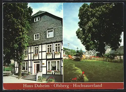 AK Olsberg /Hochsauerland, Hotel Haus Daheim, Kirchstr. 2, Garten