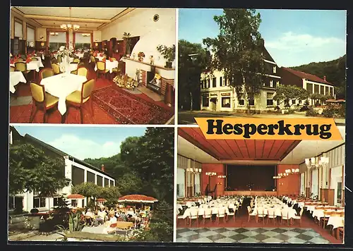 AK Essen-Heidhausen, Cafe-Restaurant Hesperkrug H. u. F. Kruse, Hespertal 33, Innenansichten