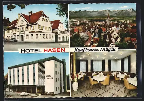 AK Kaufbeuren /Allgäu, Hotel Hasen, Innenansicht, Teilansicht
